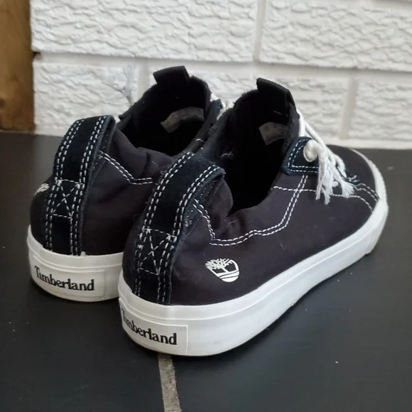 Timberland Newport Bay Black White Classic Canvas Trainers Sneakers Size US 6.5 - Picture 4 of 11